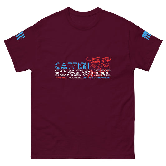 Catfish Somewhere Patriotic RWB Men's T-Shirt