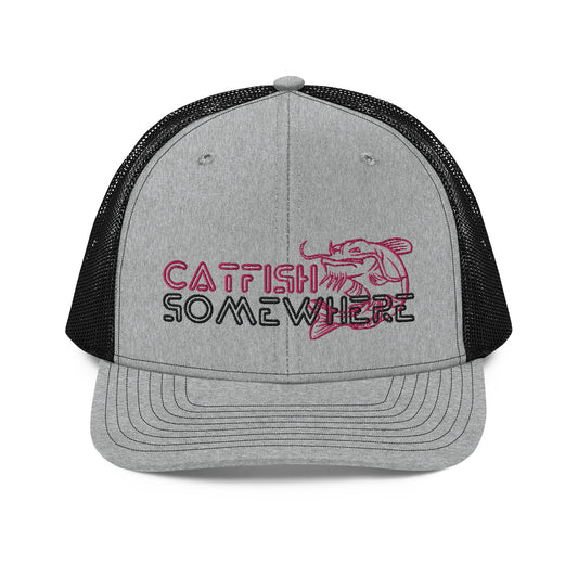 Pink/Black Logo Richardson 112 Trucker Style Snap Back Hat