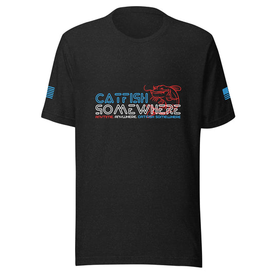 Catfish Somewhere Patriotic RWB Unisex T-Shirt