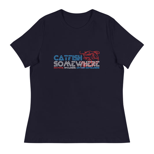 Catfish Somewhere Patriotic RWB Women's T-Shirt